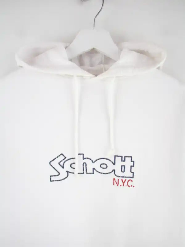 Schott Hoodie Weiß S – Detailansicht Vorderseite