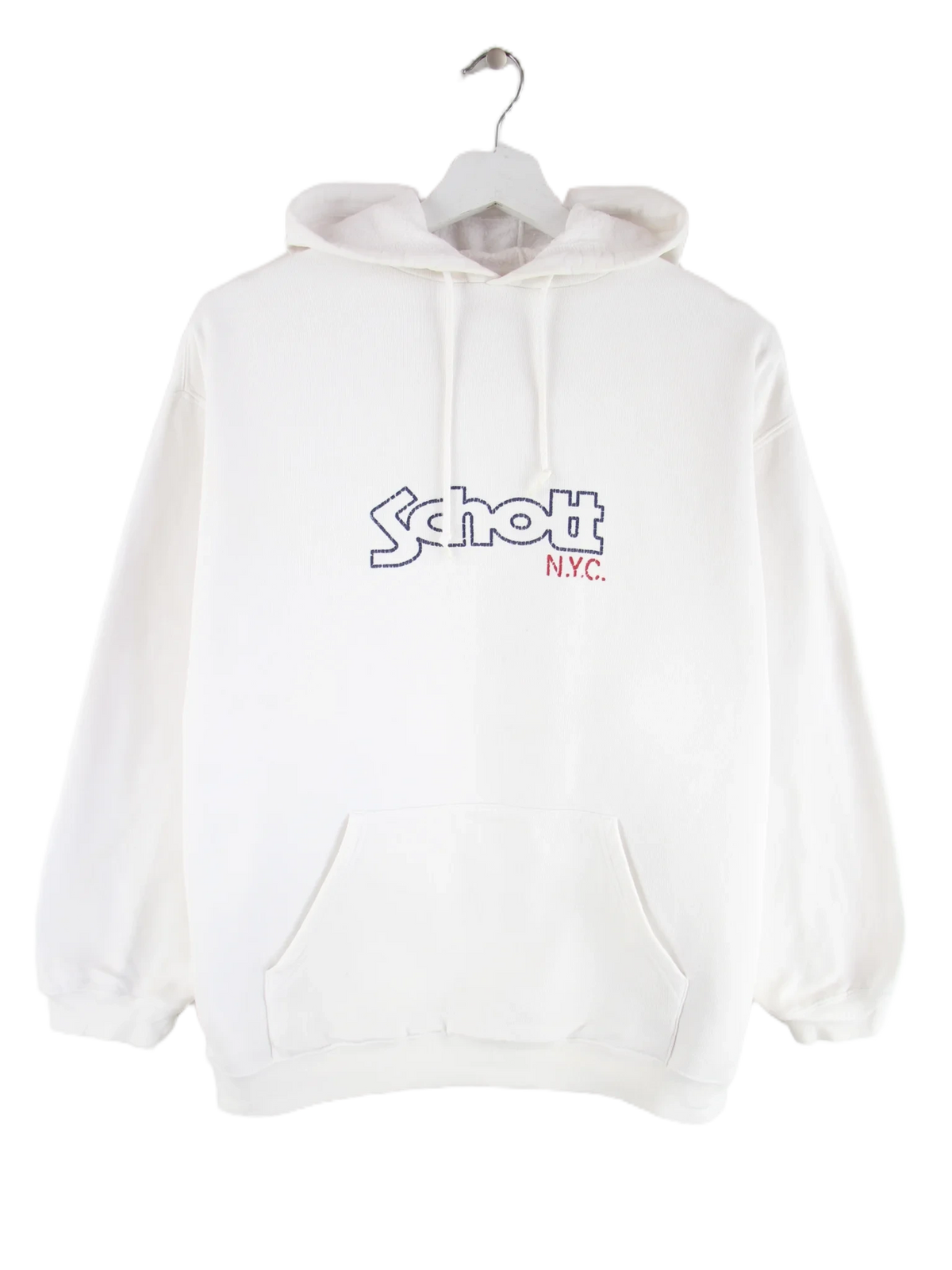 Schott Hoodie Weiß S – Vorderseite