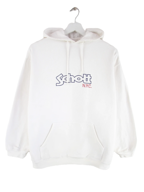 Schott Hoodie Weiß S – Vorderseite
