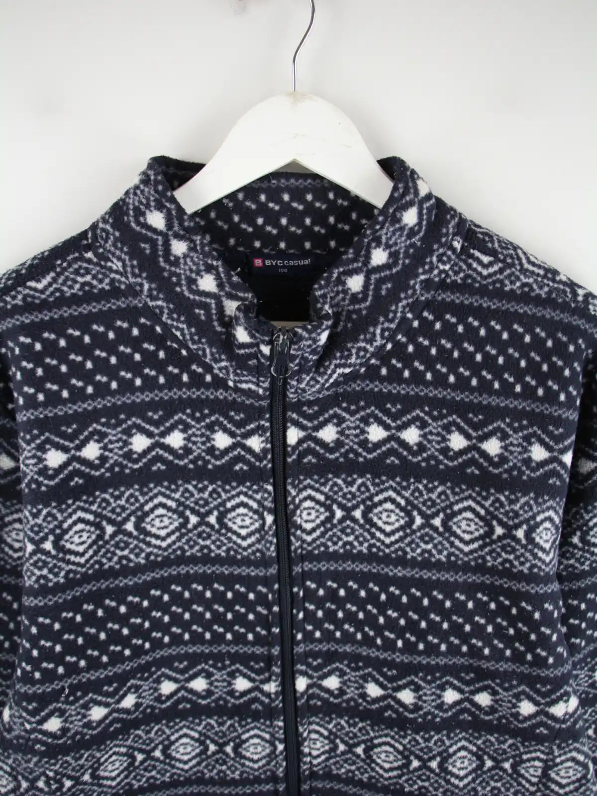 Vintage Fleece Blau S – Detailansicht Vorderseite