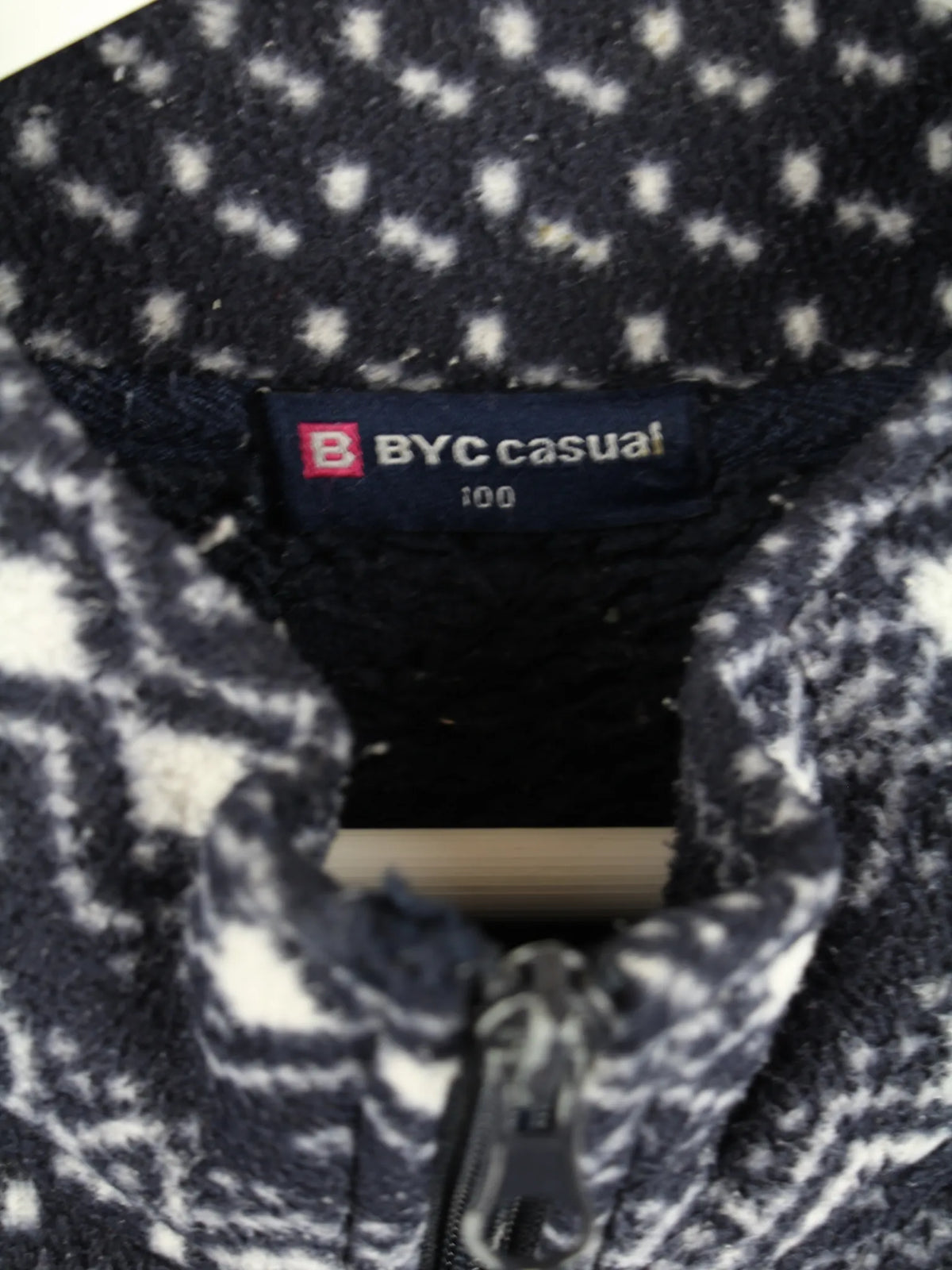 Vintage Fleece Blau S – Etikett