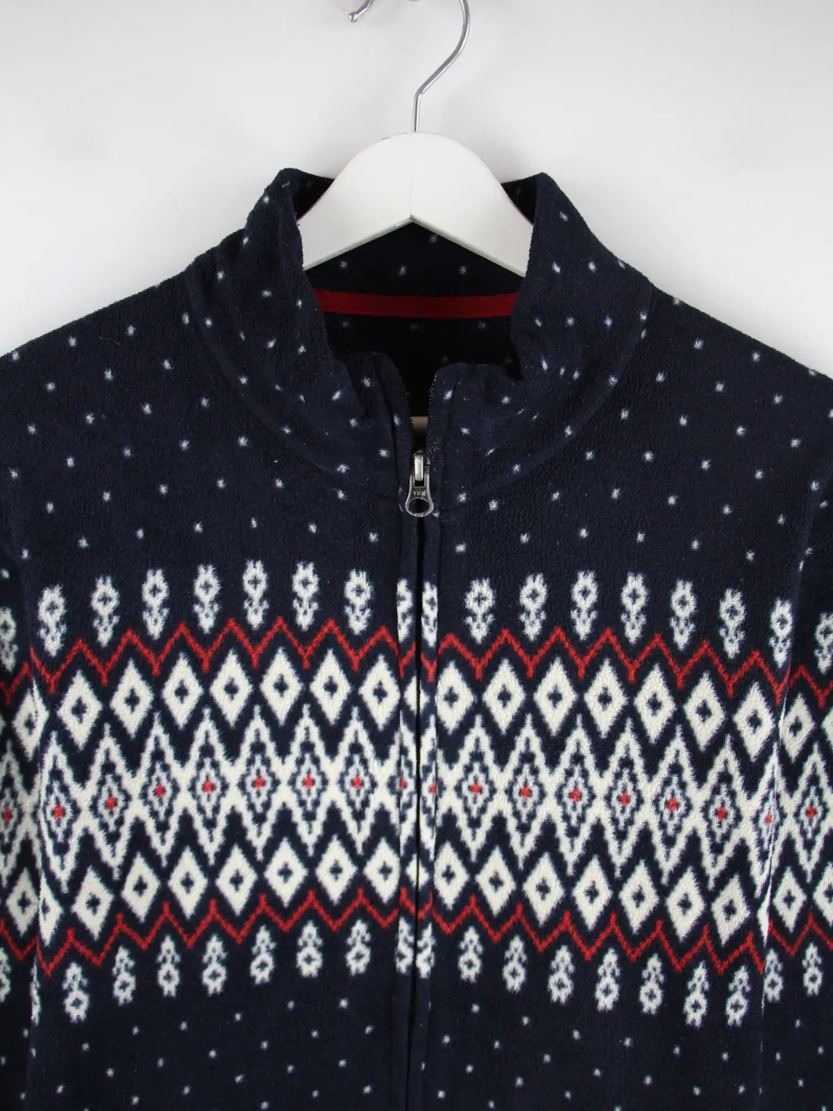 Vintage Fleece Blau XL – Detailansicht Vorderseite