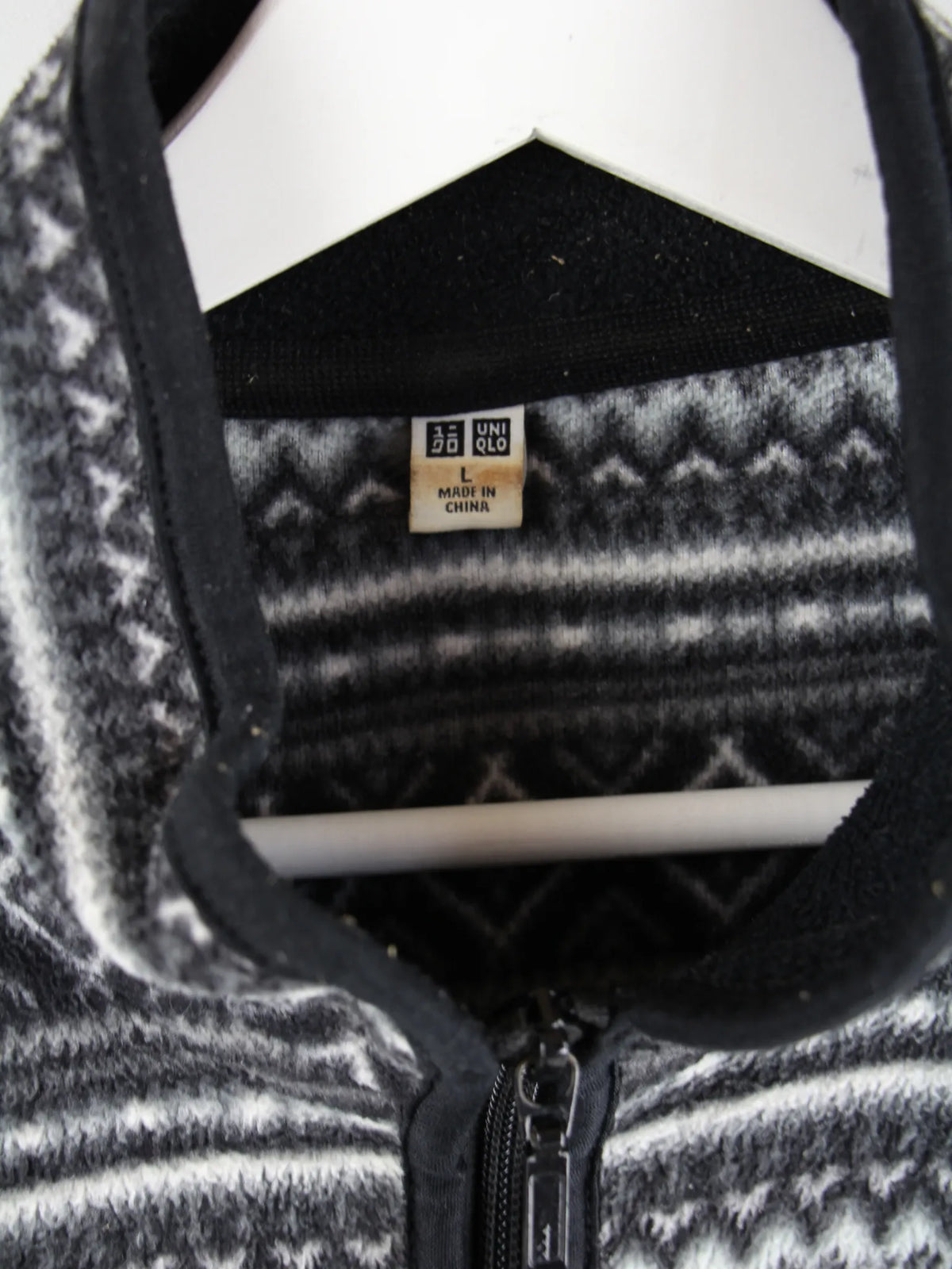 Vintage Fleece Grau L – Etikett