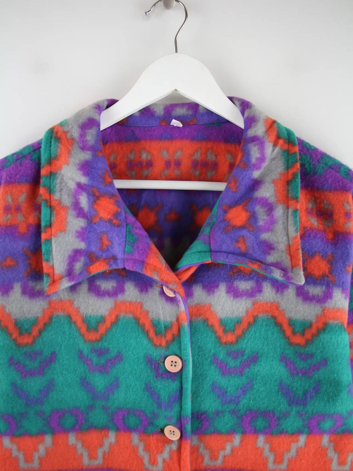 Vintage Fleece Mehrfarbig L – Detailansicht Vorderseite
