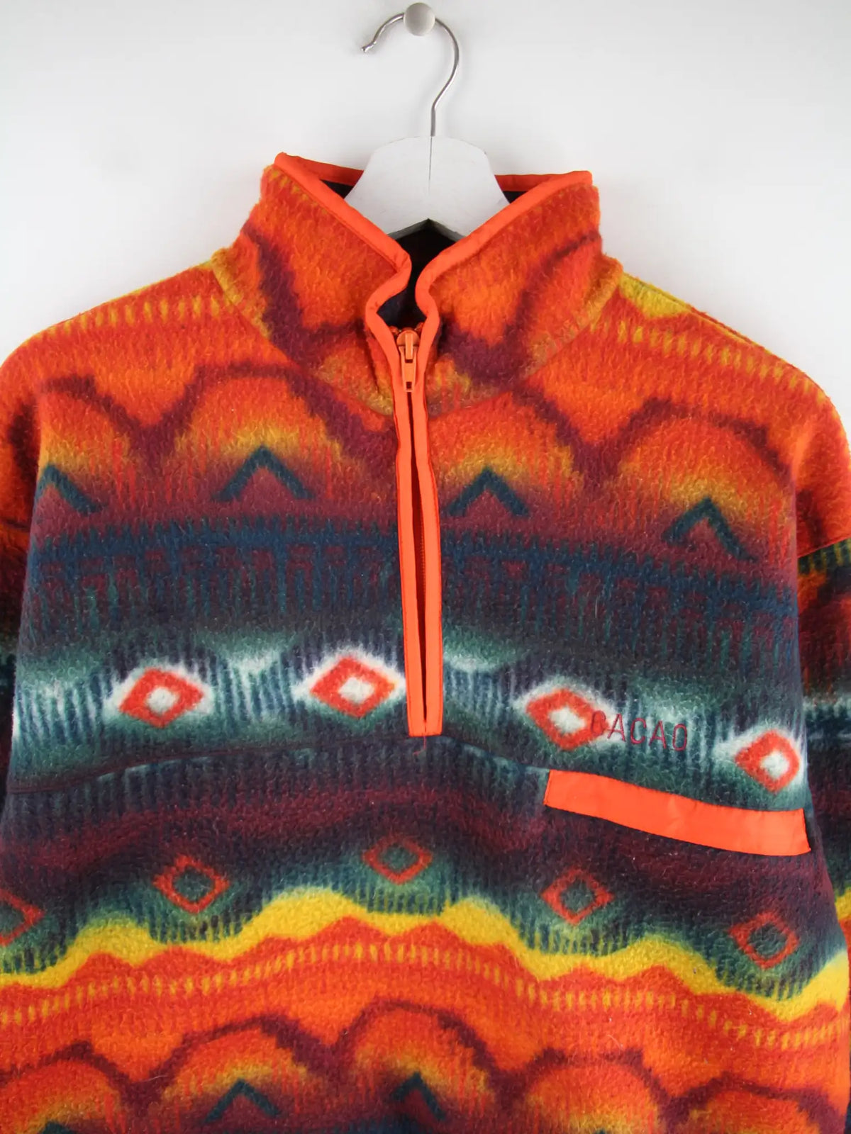 Vintage Fleece Mehrfarbig M – Detailansicht Vorderseite