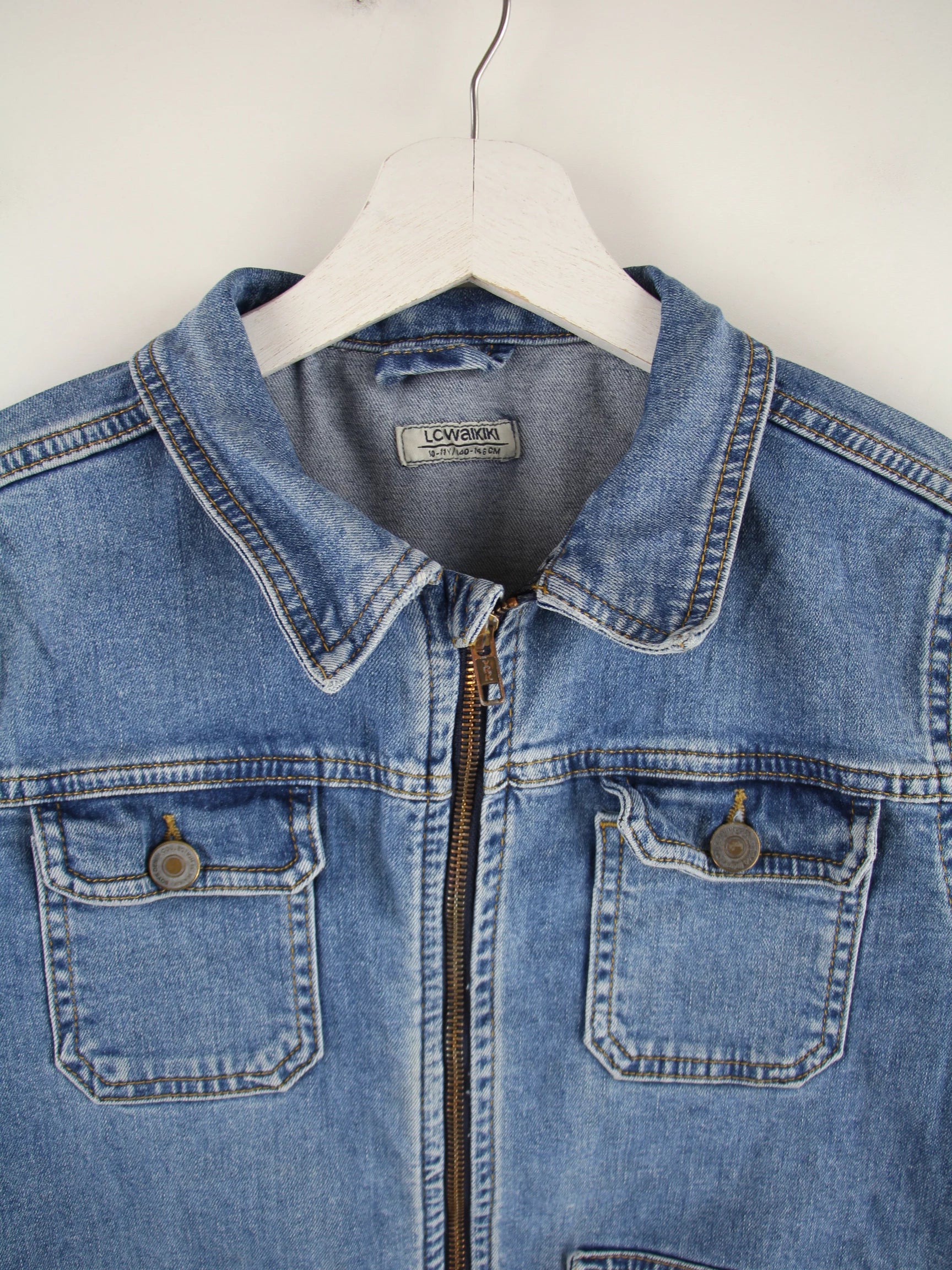 Vintage Jacke Blau XS – Detailansicht Vorderseite