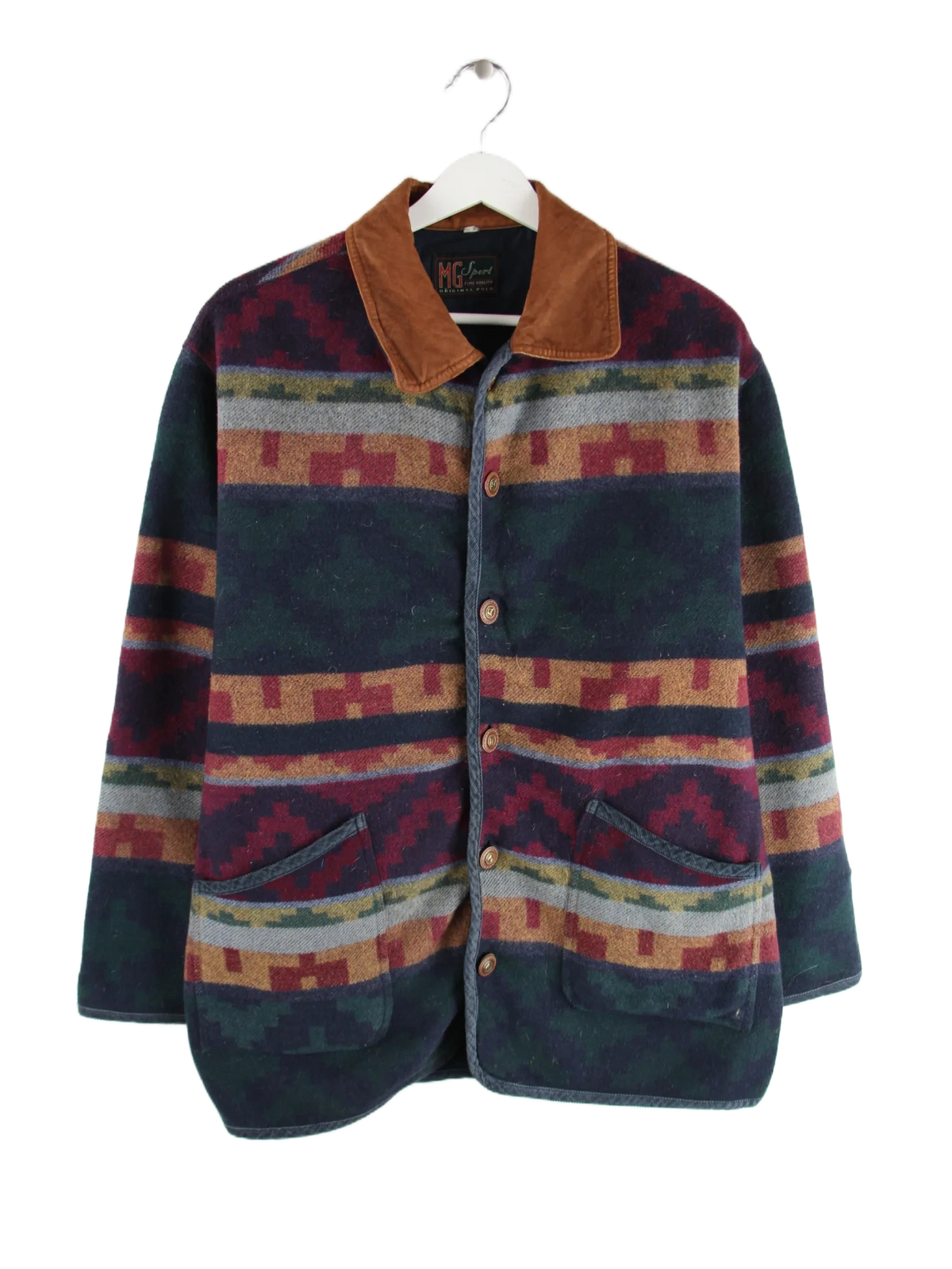 Vintage Jacke Mehrfarbig XL – Vorderseite