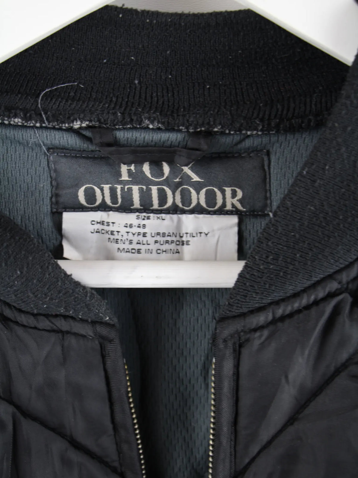 Vintage Jacke Schwarz XL – Detailansicht Vorderseite
