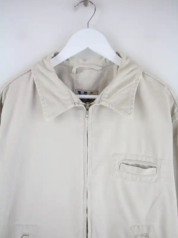 Vintage Jeansjacke Beige L – Detailansicht Vorderseite