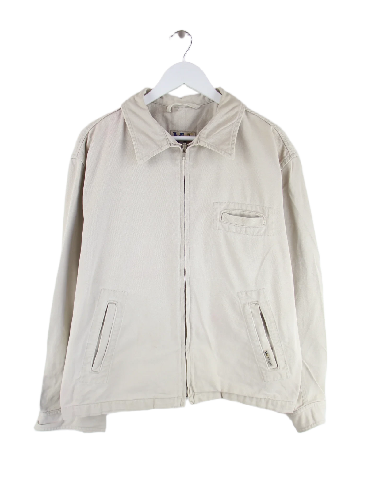 Vintage Jeansjacke Beige L – Vorderseite