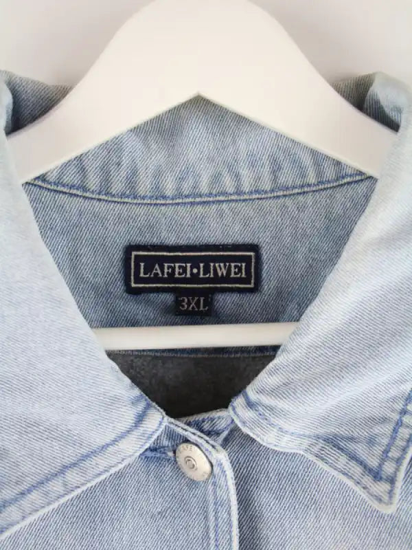 Vintage Jeansjacke Blau 3XL – Detailansicht Vorderseite