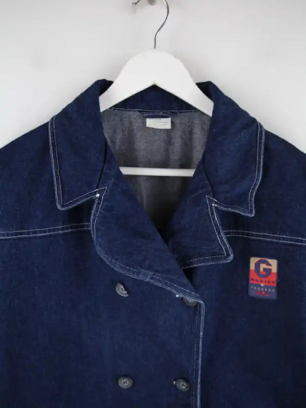 Vintage Jeansjacke Blau M – Detailansicht Vorderseite