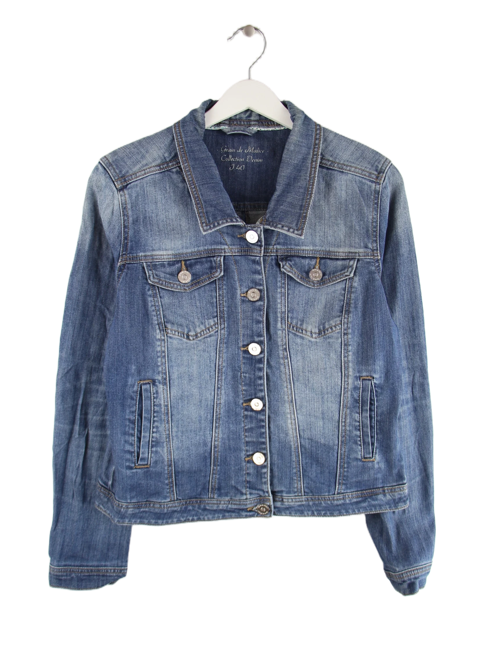 Vintage Jeansjacke Blau S – Vorderseite
