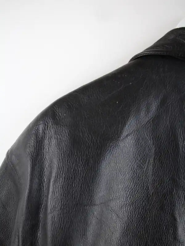 Vintage Lederjacke Schwarz XL – Detailbild 2