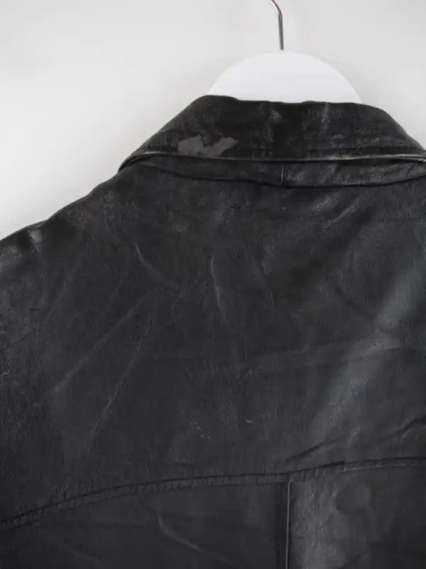 Vintage Lederjacke Schwarz XL – Detailbild 3