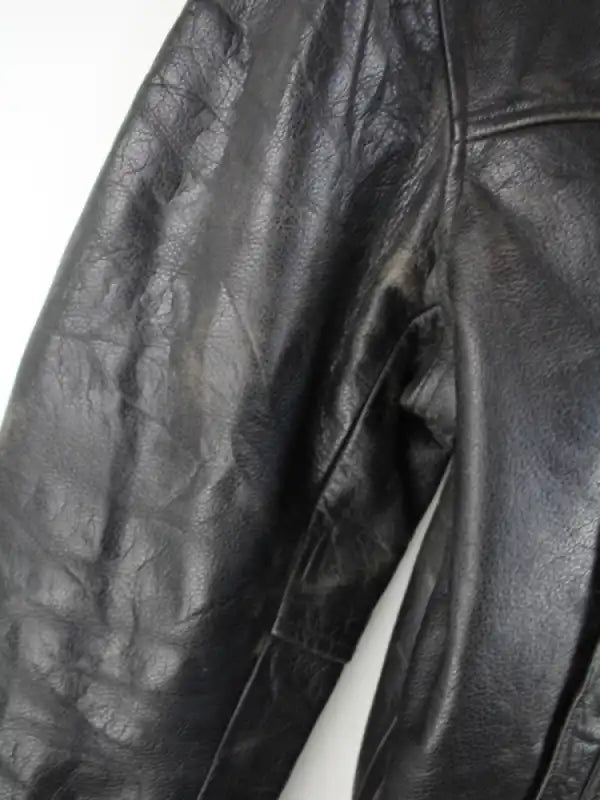 Vintage Lederjacke Schwarz XXL – Detailbild 2