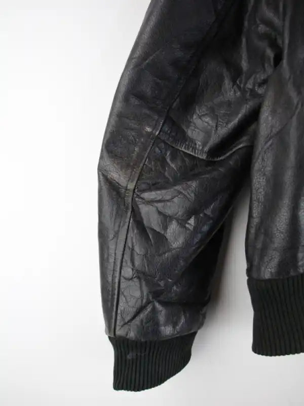 Vintage Lederjacke Schwarz XXL – Detailbild 5