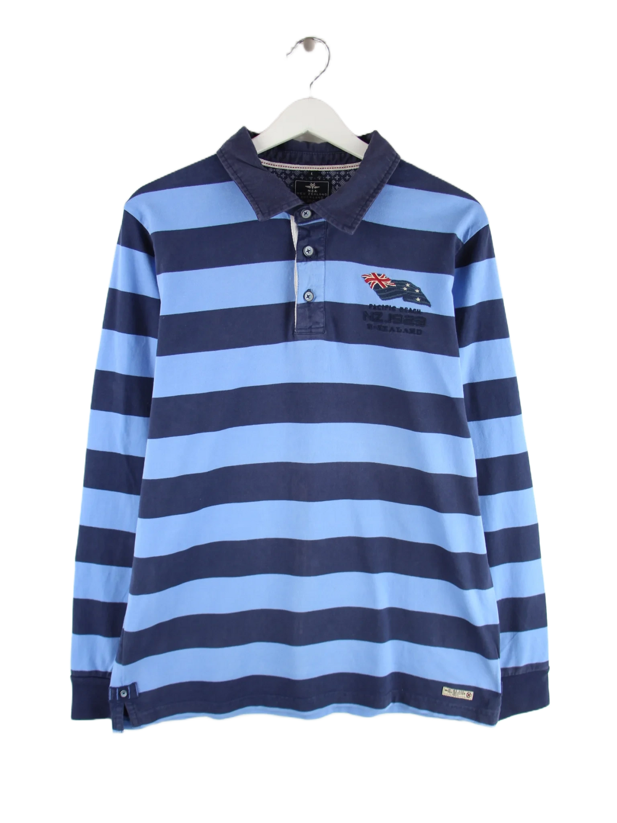 Vintage Polo Blau L – Vorderseite