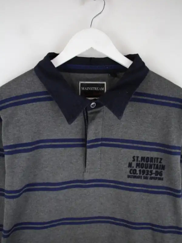 Vintage Polo Grau XXL – Detailansicht Vorderseite