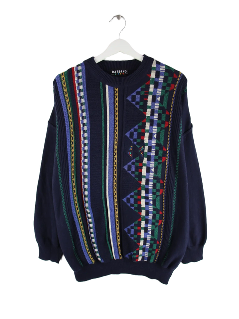 Vintage Pullover Blau M – Vorderseite
