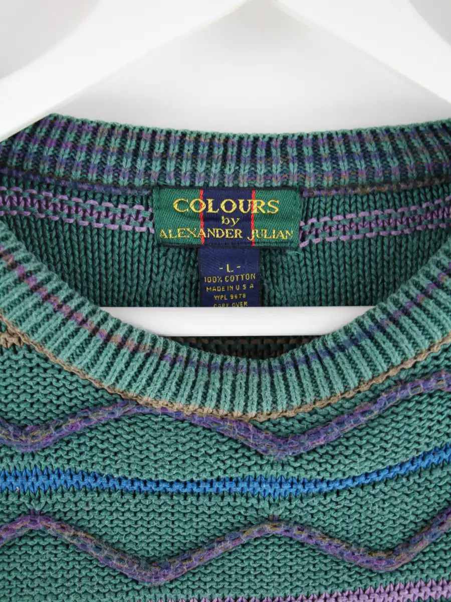 Vintage Pullover Grün L – Etikett