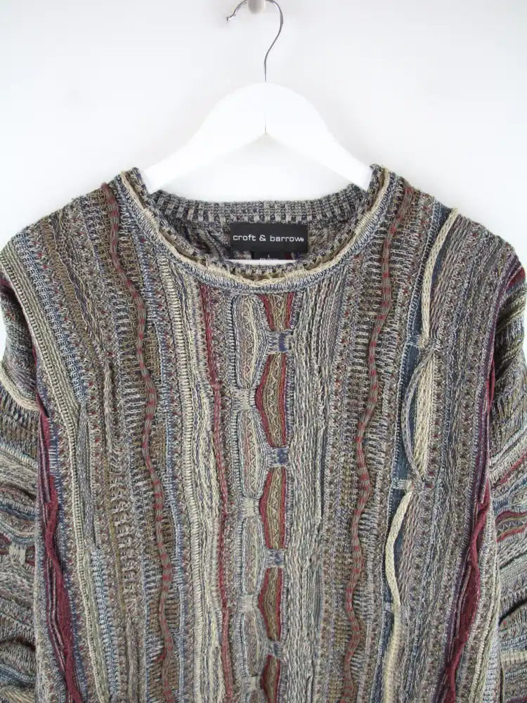 Vintage Pullover Mehrfarbig L – Detailansicht Vorderseite