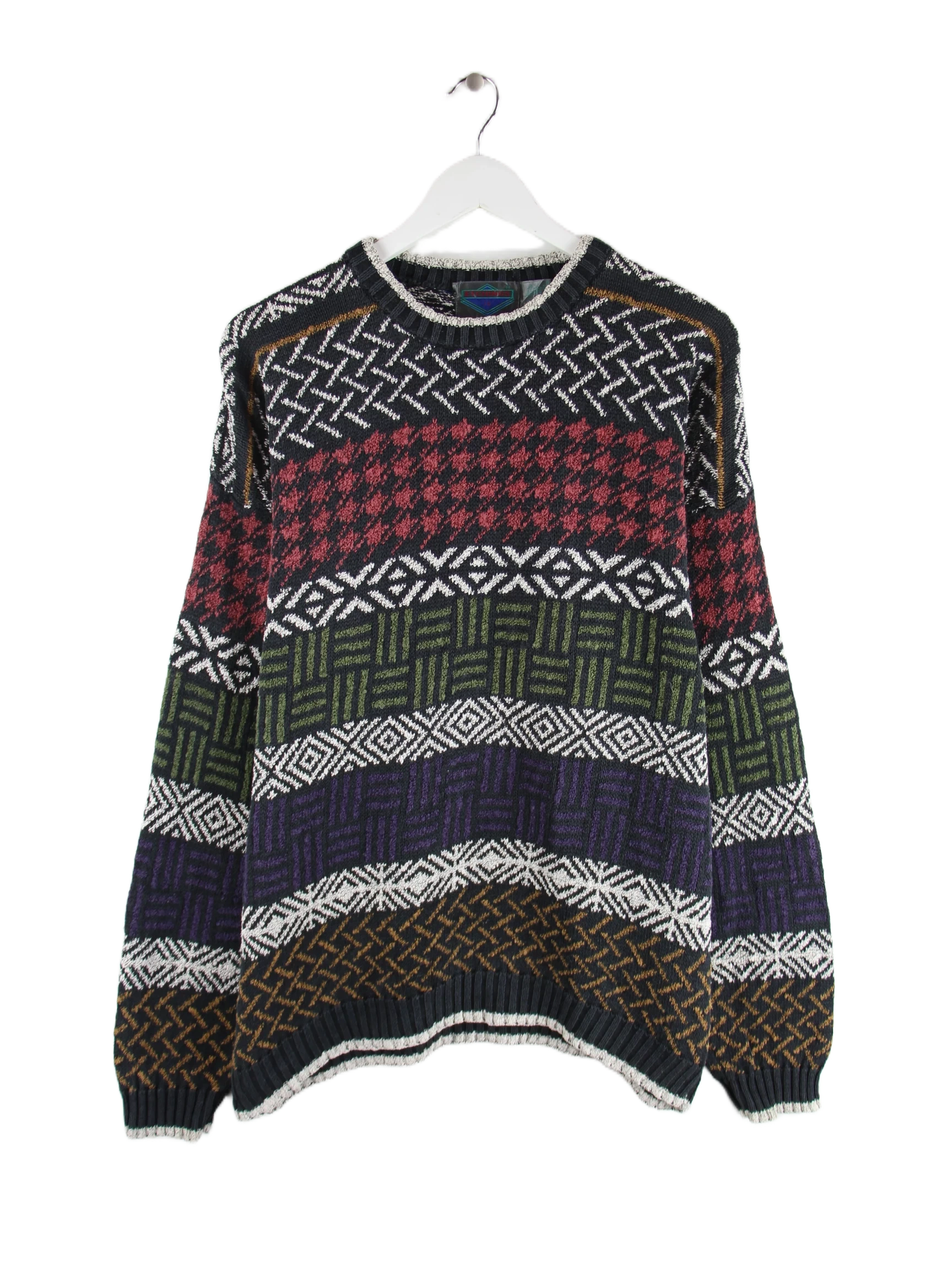 Vintage Pullover Mehrfarbig XL – Vorderseite