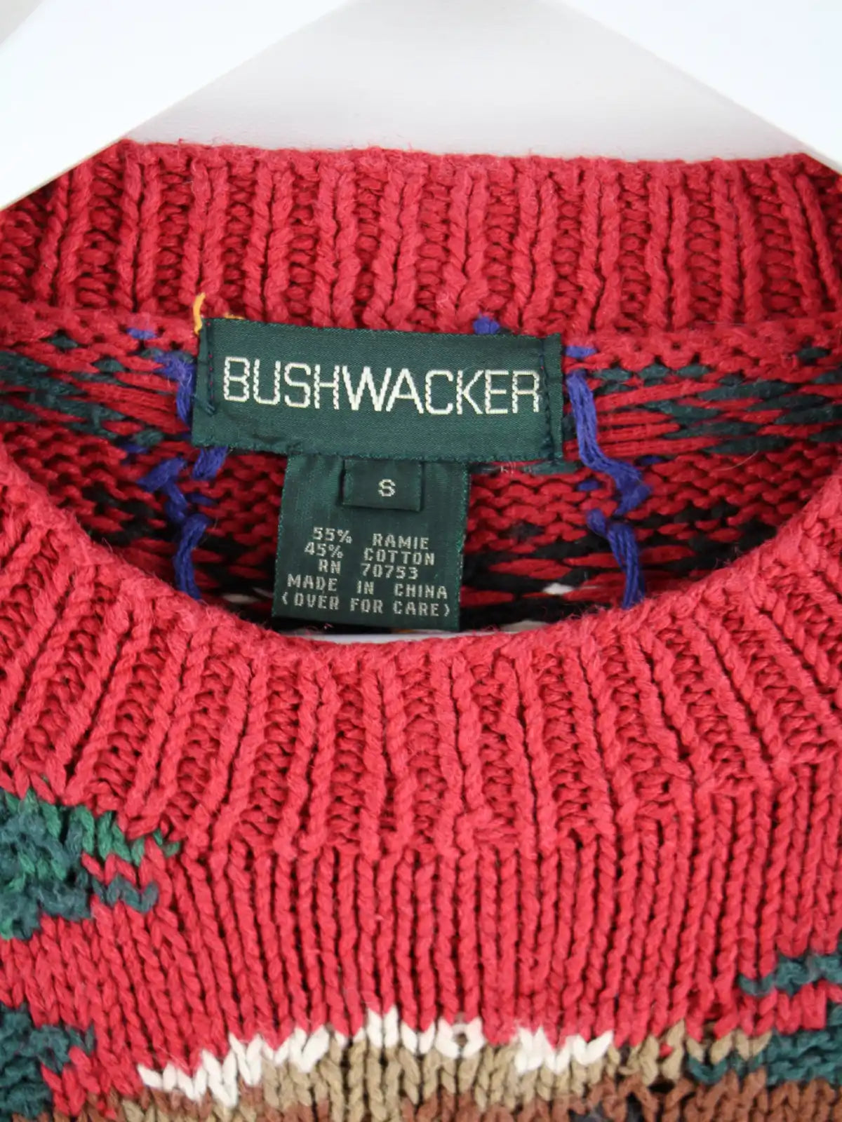 Vintage Pullover Rot S – Etikett