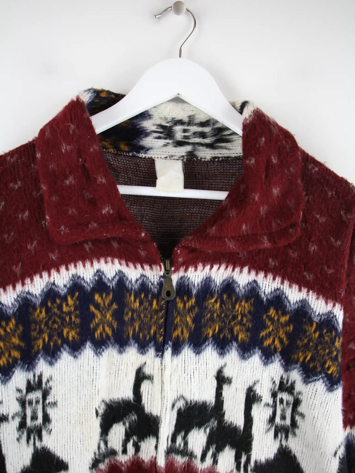 Vintage Strickjacke Mehrfarbig XXL – Detailansicht Vorderseite