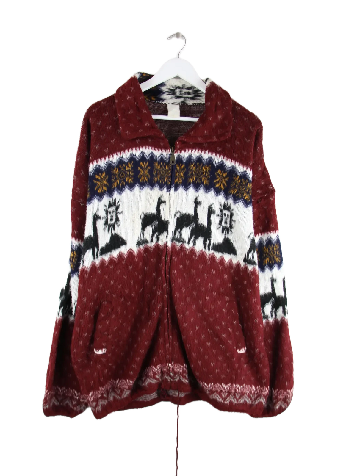 Vintage Strickjacke Mehrfarbig XXL – Vorderseite