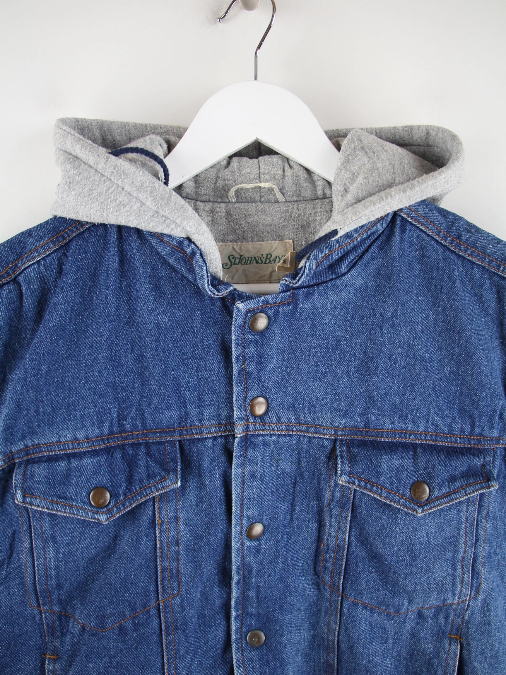 Vintage Weste Blau XL – Detailansicht Vorderseite