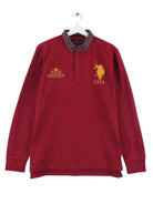 U.S. Polo ASSN. Embroidered Langarm Polo Rot M (front image)