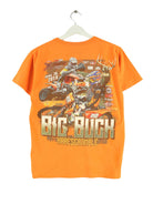 Gildan Damen Big Buck Moto Racing Print T-Shirt Orange XXS (back image)