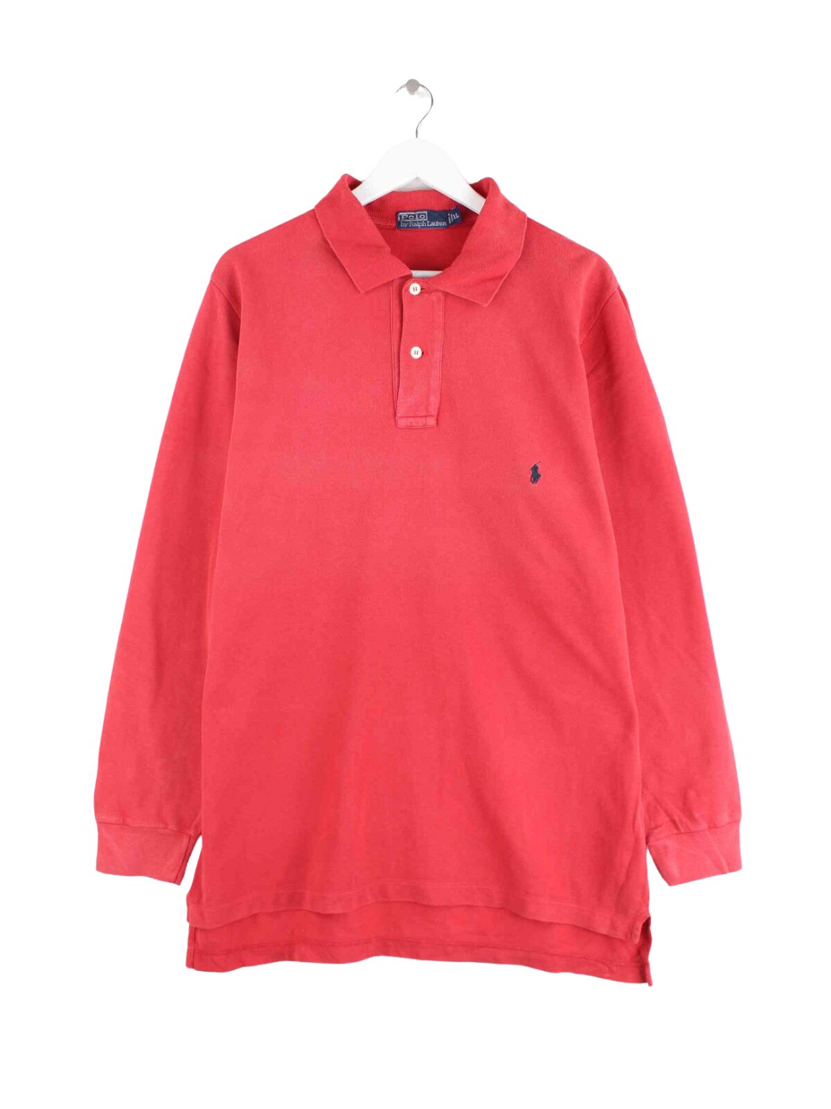 Ralph Lauren 90s Vintage Langarm Polo Rot XL (front image)