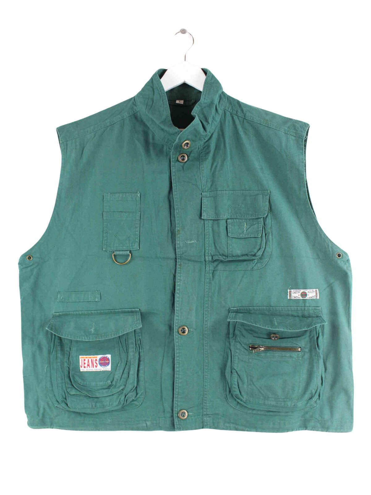 Vintage 90s Workwear Weste Grün L (front image)