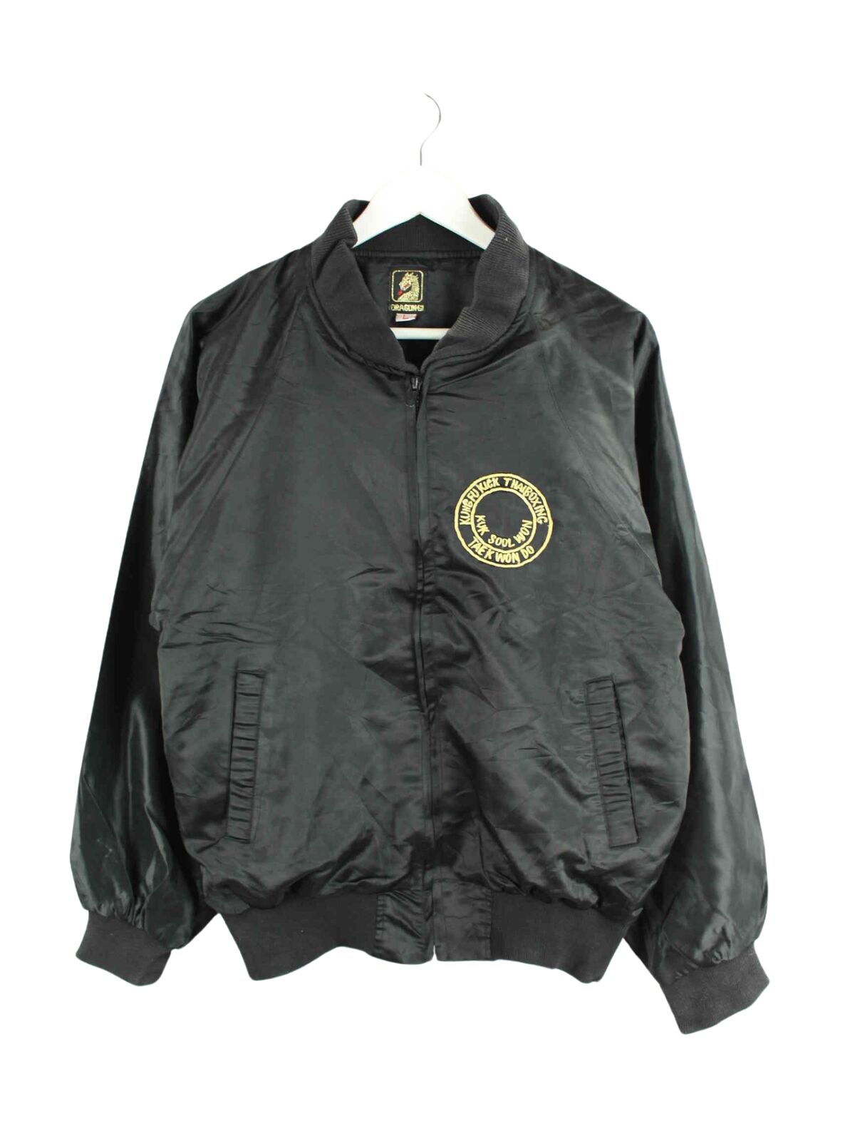 Vintage 90s Taek Won Do Bomber Jacke Schwarz L (front image)