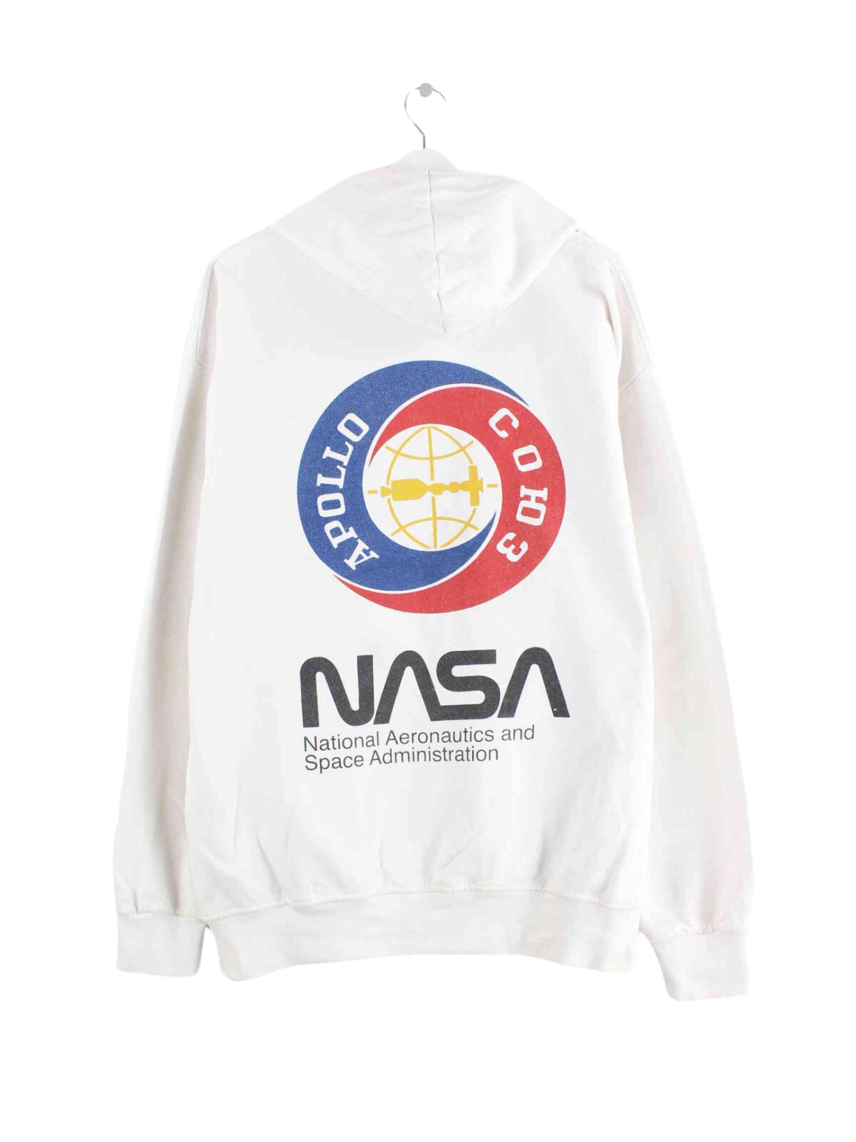 Vintage Nasa Print Hoodie Weiß M (back image)