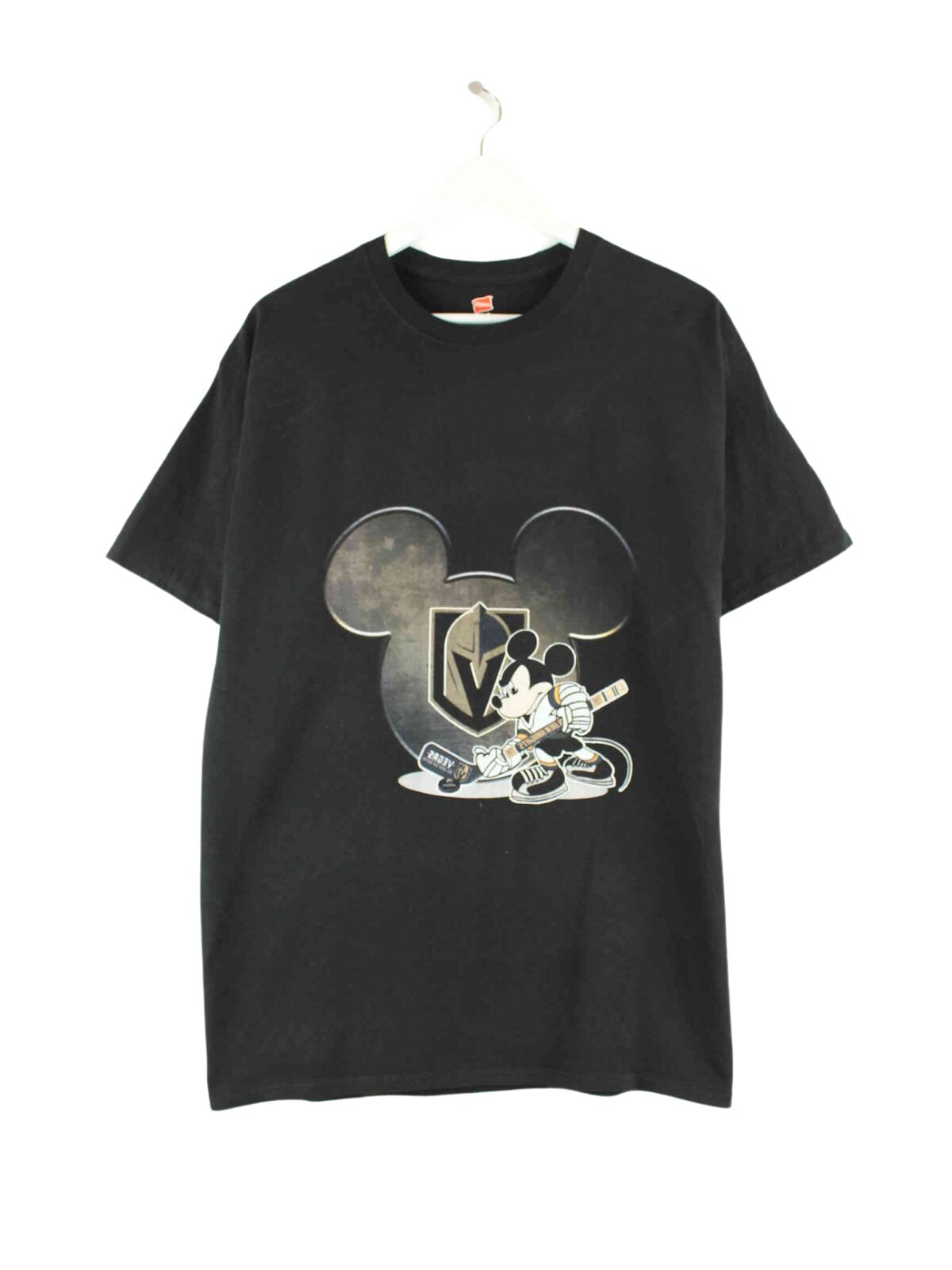 Hanes Mickey Mouse Hockey T-Shirt Schwarz L (front image)