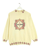 Vintage 1991 Explorer Print Sweater Beige XL (front image)