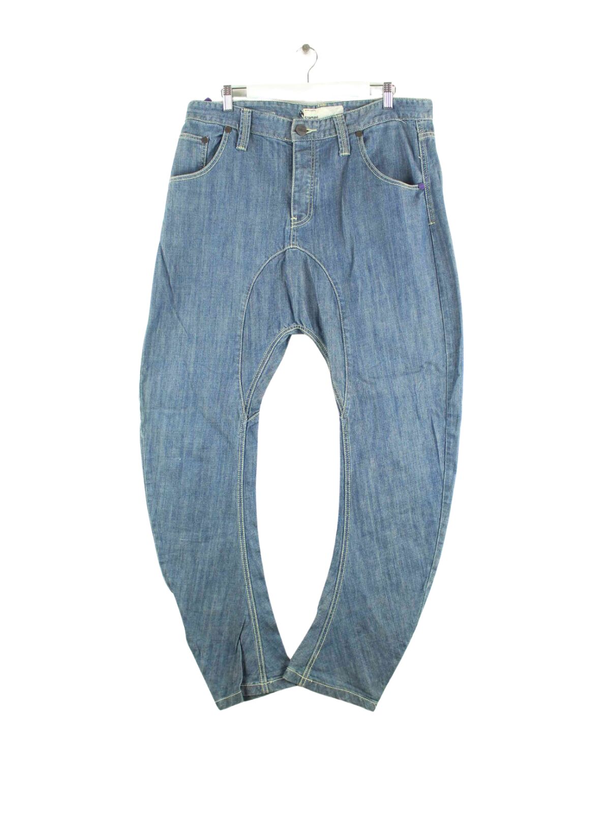 Vintage y2k Drop Crotch Jeans Blau W36 L36 (front image)