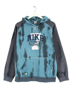 Nike 00s Embroidered Tie Dye Hoodie Blau M (front image)