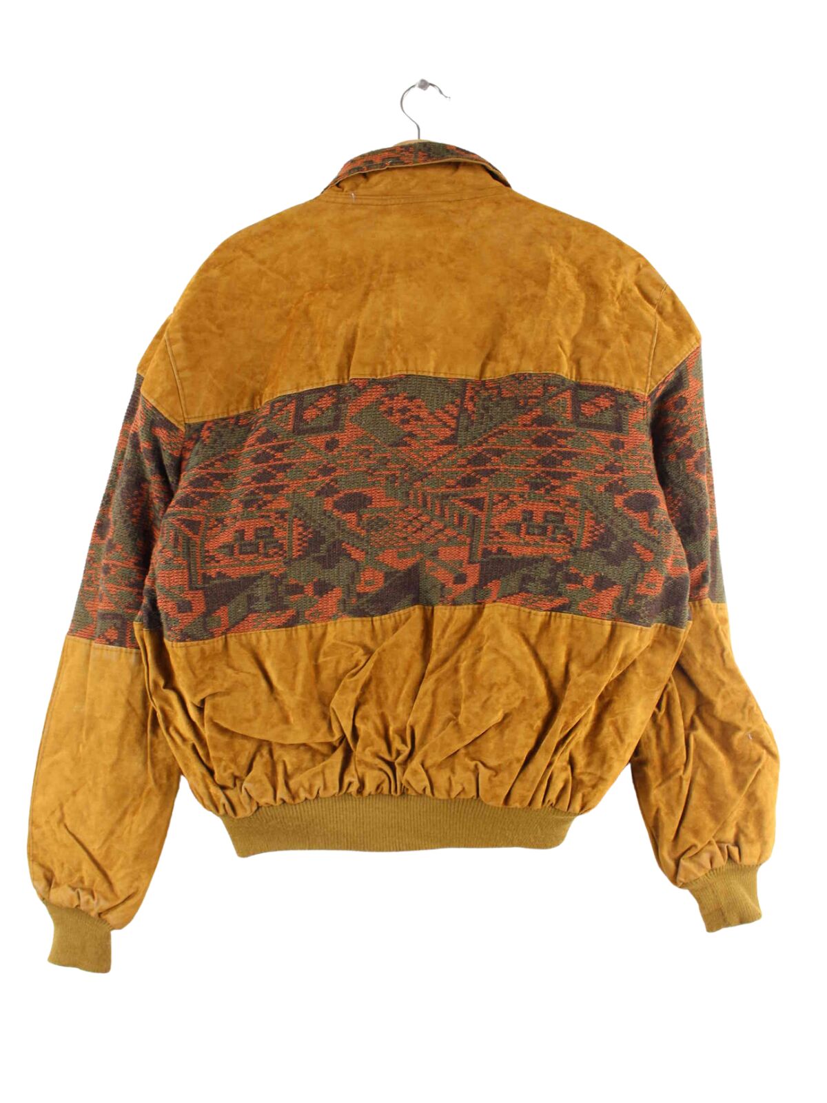 Vintage y2k Suede Bomber Jacke Braun L (back image)