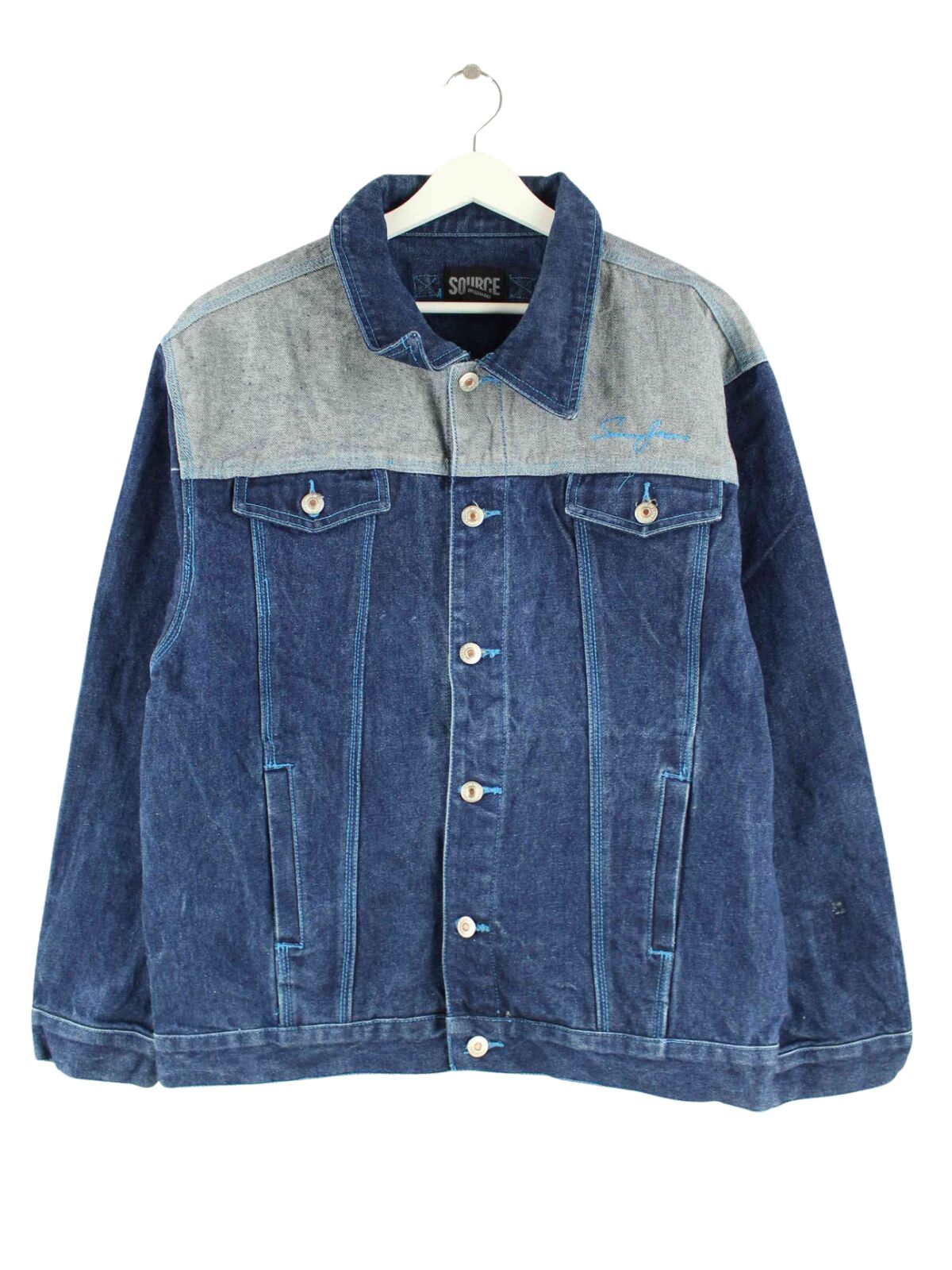 Vintage y2k Source Denim Jacke Blau XXL (front image)