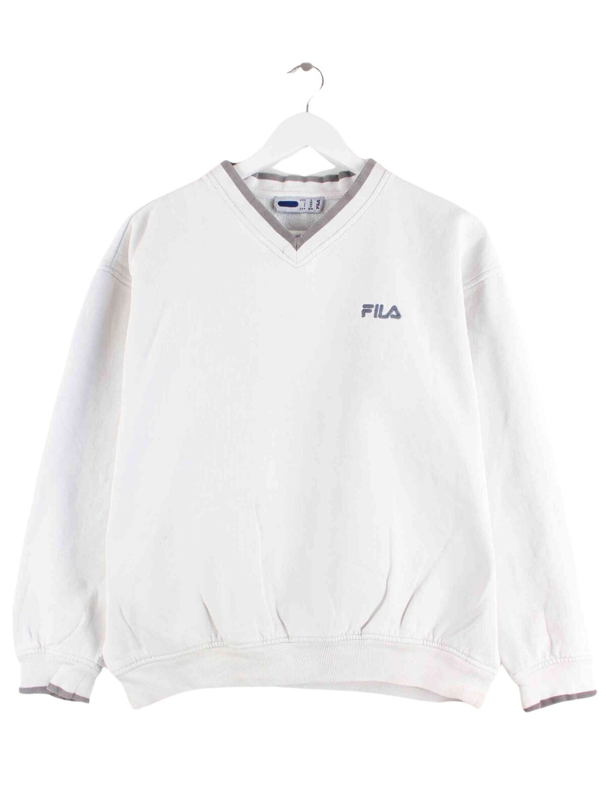 Fila 00s Embroidered V-Neck Sweater Weiß M (front image)