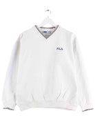 Fila 00s Embroidered V-Neck Sweater Weiß M (front image)