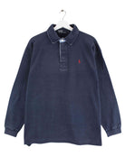 Ralph Lauren 90s Vintage Langarm Polo Blau L (front image)