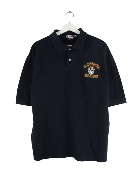 Jerzees 90s Vintage Glassboro Bulldogs Polo Schwarz XL