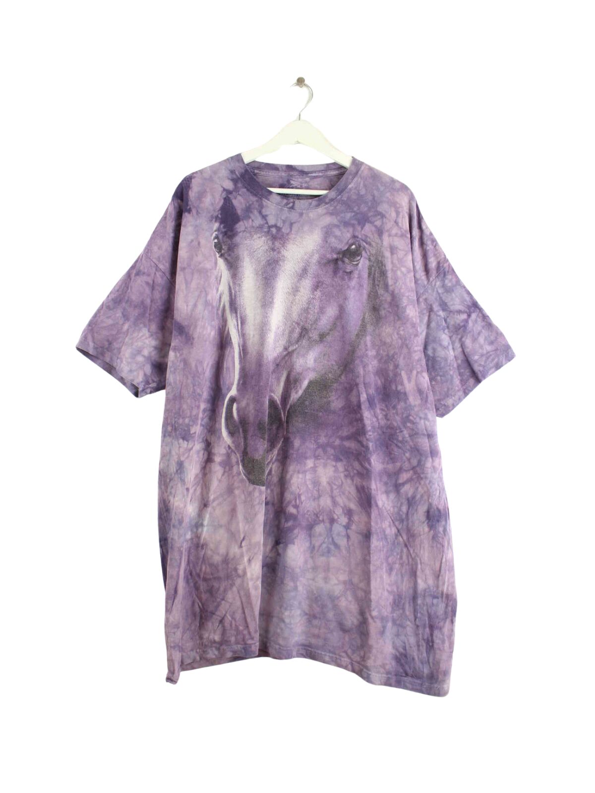 Vintage Tie Dye Horse T-Shirt Lila 3XL (front image)