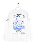 Gildan Yacht Club Print Sweatshirt Weiß M (back image)