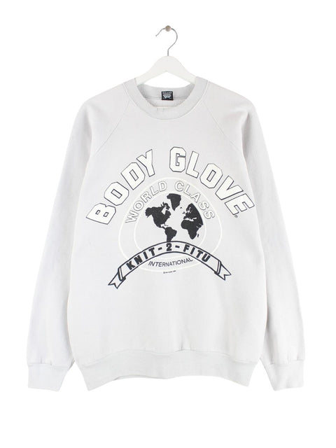 Screen Stars 90s Vintage Body Glove Puff Print Sweater Grau XL